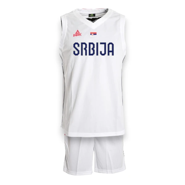 BASKETBALL JERSEY SHORTS SERBIA WHITE MEN S PEAK 2022