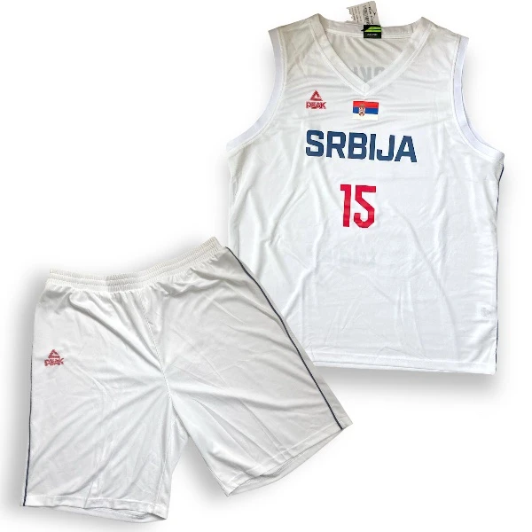BASKETBALL KIT SERBIA JERSEY AND SHORTS 2021 WHITE-1