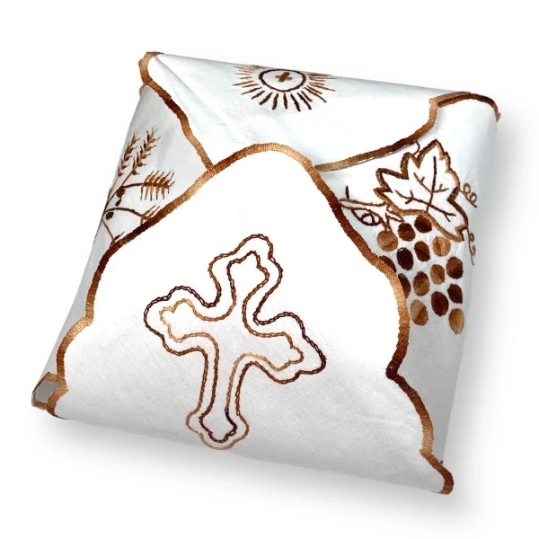 CLOTH FOR CELEBRATION CAKE - BROWN EMBROIDERY-1