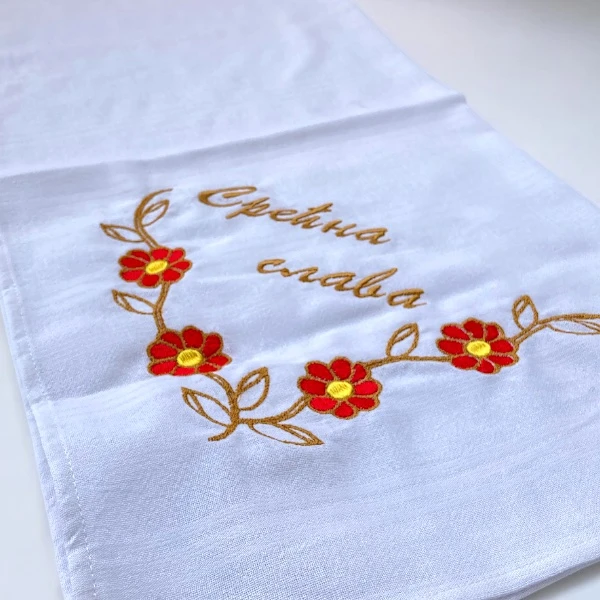 CLOTH FOR SLAVA CAKE, EMBROIDERED CANVAS-2