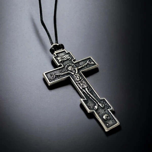 SERBIAN ORTHODOX CROSS, METAL, CROSS ON A STRING-1