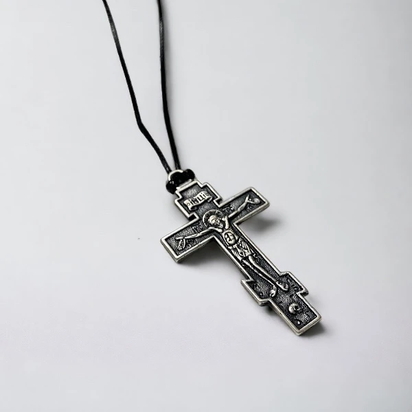 SERBIAN ORTHODOX CROSS, METAL, CROSS ON A STRING-2