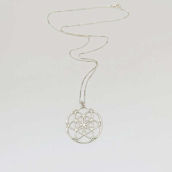 SILVER NECKLACE THE TREE OF LIFE, THE FLOWER OF LIFE, THE STAR OF LADA - SLAVIC MYTHOLOGY-3
