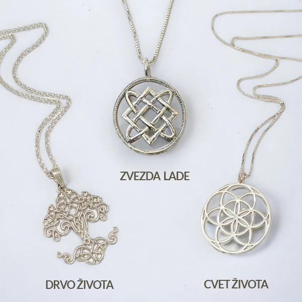 SILVER NECKLACE THE TREE OF LIFE, THE FLOWER OF LIFE, THE STAR OF LADA - SLAVIC MYTHOLOGY-2