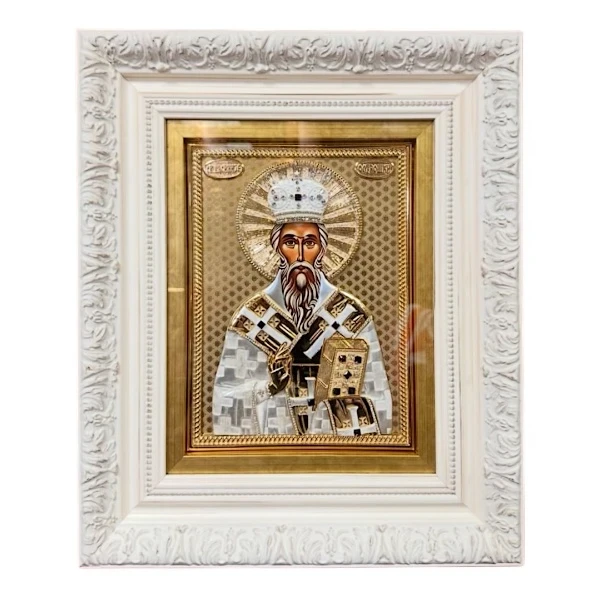 Luxury icon of Saint Vasilije Ostroski - 40x33 cm-1
