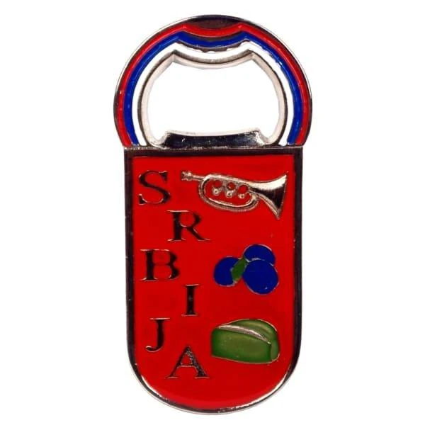 MAGNET BOTTLE OPENER – SIMBOLS OF SERBIA – RED-1