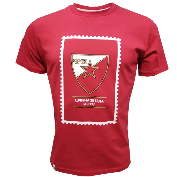 T-SHIRT FC RED STAR COAT OF ARMS STAMP, RED-1