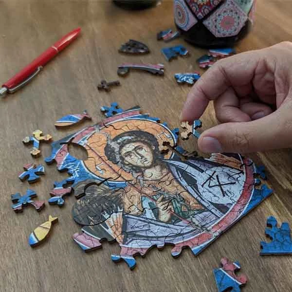 SMALL WOODEN PUZZLE - SAINT MICHAEL THE ARCHANGEL-4