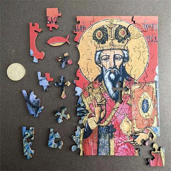 SMALL WOODEN PUZZLE - SAINT BASIL OF OSTROG-1