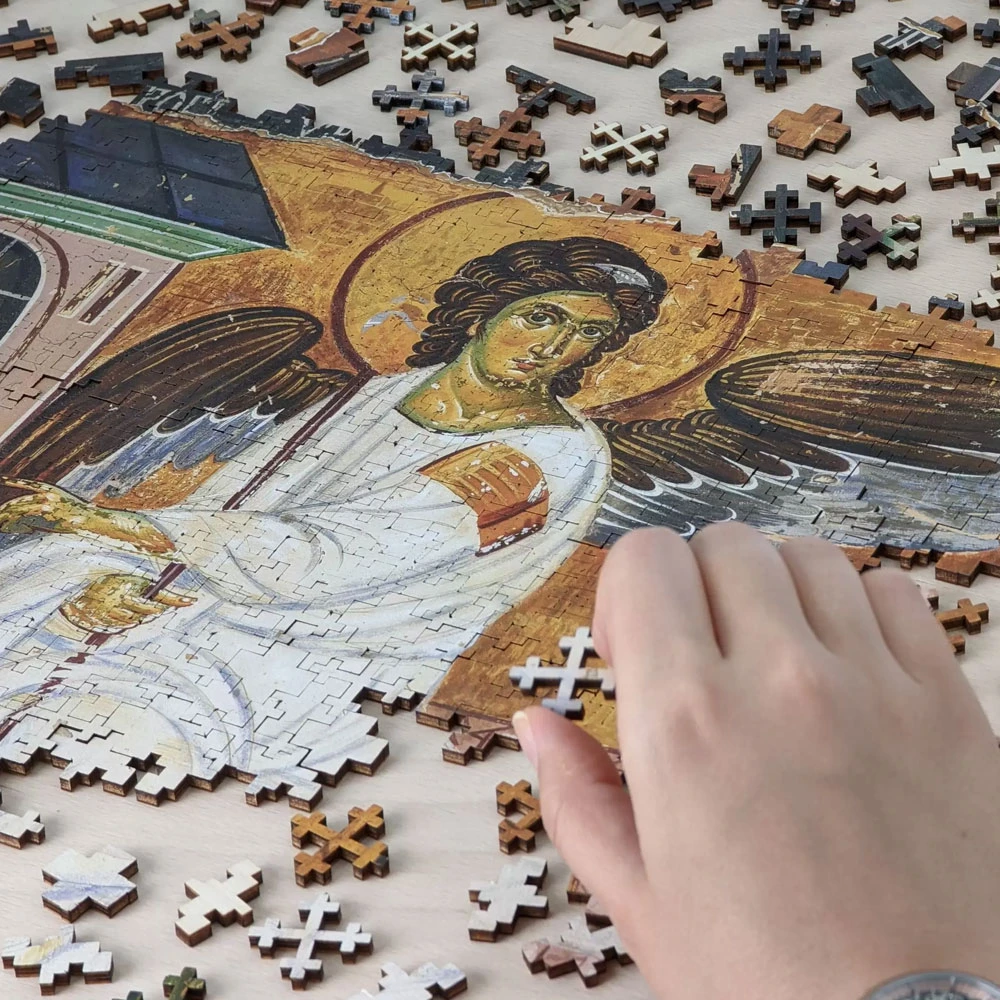 White Angel Mosaic Puzzle - Serbian Orthodox Gift 500 Pieces-3