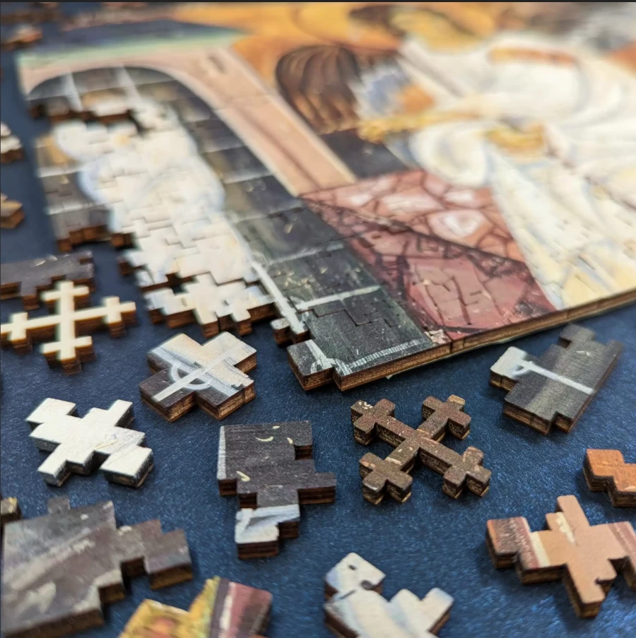 White Angel Mosaic Puzzle - Serbian Orthodox Gift 500 Pieces-2