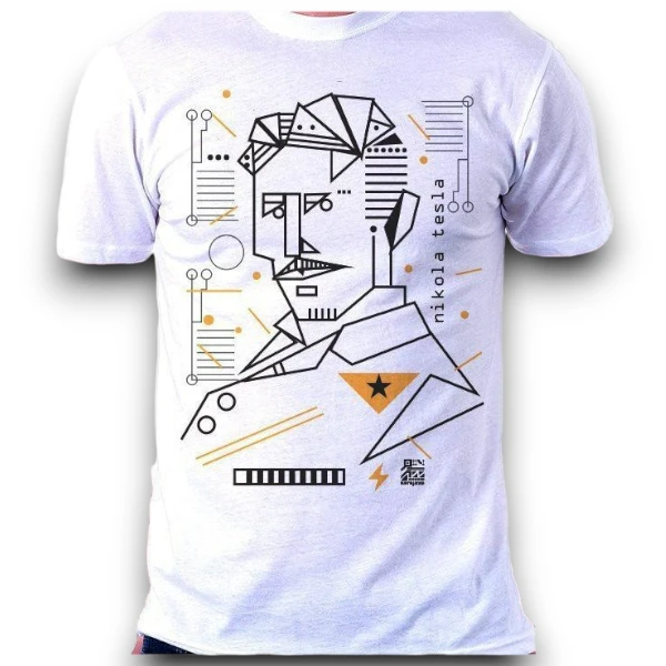 NIKOLA TESLA MEN'S T-SHIRT - WHITE-1