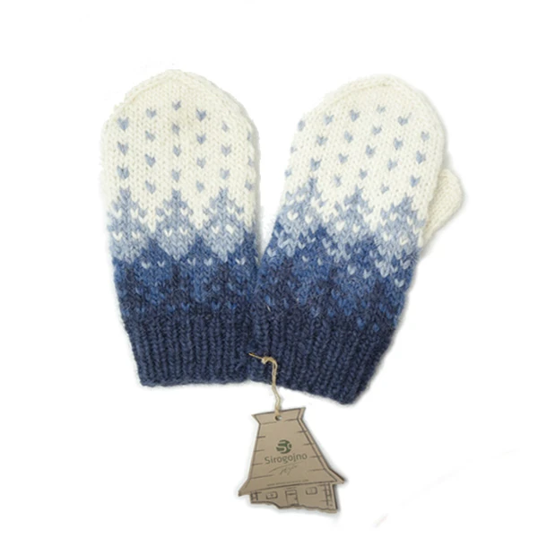 MEN'S GLOVES - WOOL, BLUE Sirogojno-1