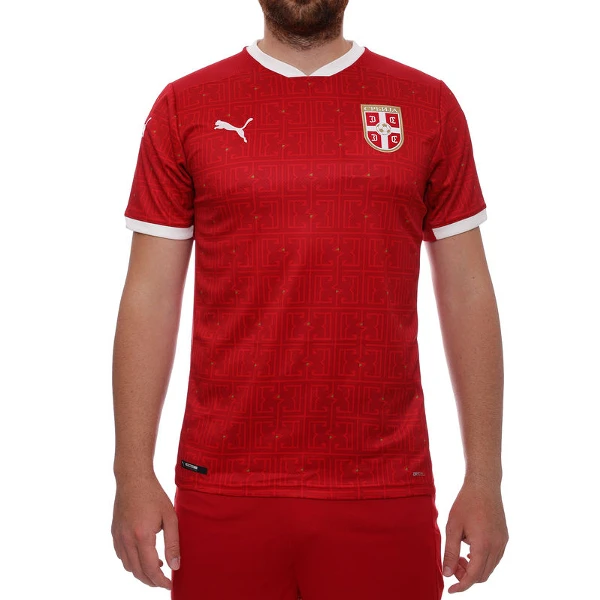 red jersey Serbian national football team Serbia 2020 2021 soccer with print-1
