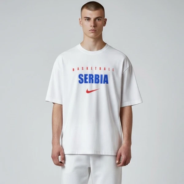 Nike majica Serbia Basketball bela pamučna-3