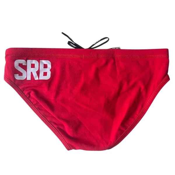 Originalne Nike vaterpolo kupaće gaće reprezentacije Srbije, crvene boje sa natpisom SRB-4