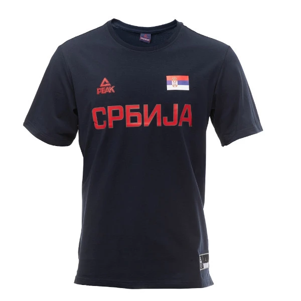 FAN SUPPORTERS T-SHIRT SERBIA COTTON, NAVY BLUE-1