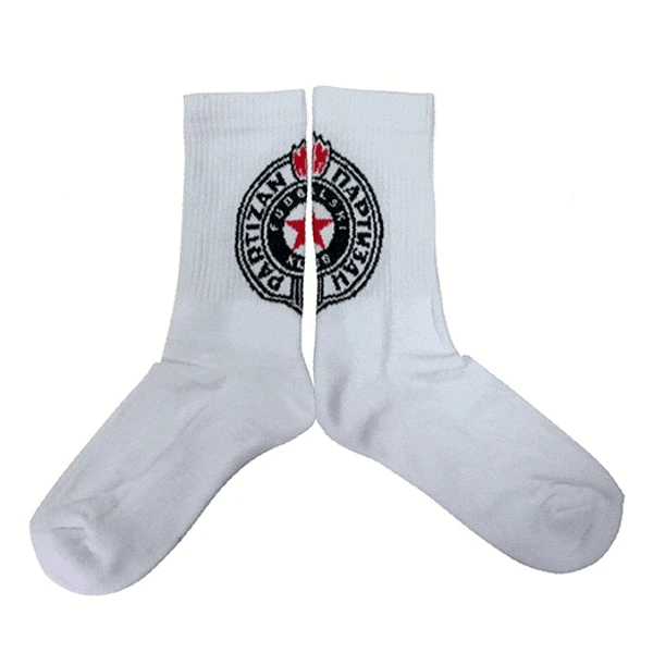 PARTIZAN SOCKS EMBLEM WHITE-1