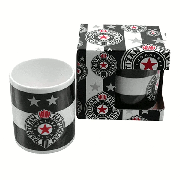 PARTIZAN BELGRADE MUG, PARTIZAN BELGRADE CUP BLACK&WHITE-1