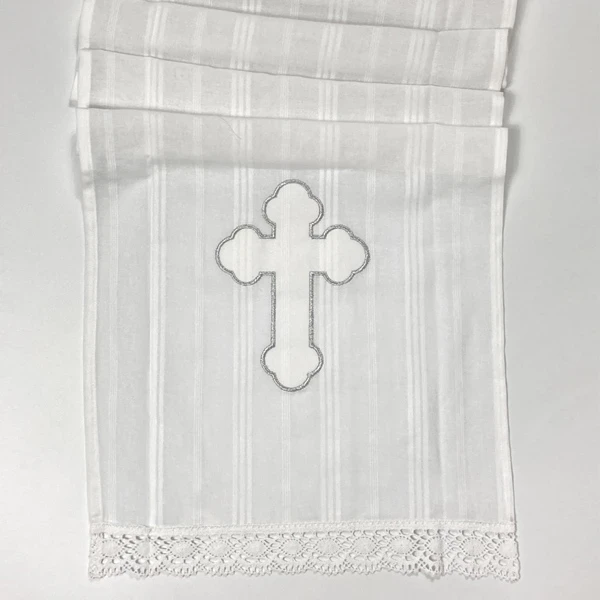 BAPTISM TOWEL SILVER EMBROIDERY - HAPPY BAPTISM-1