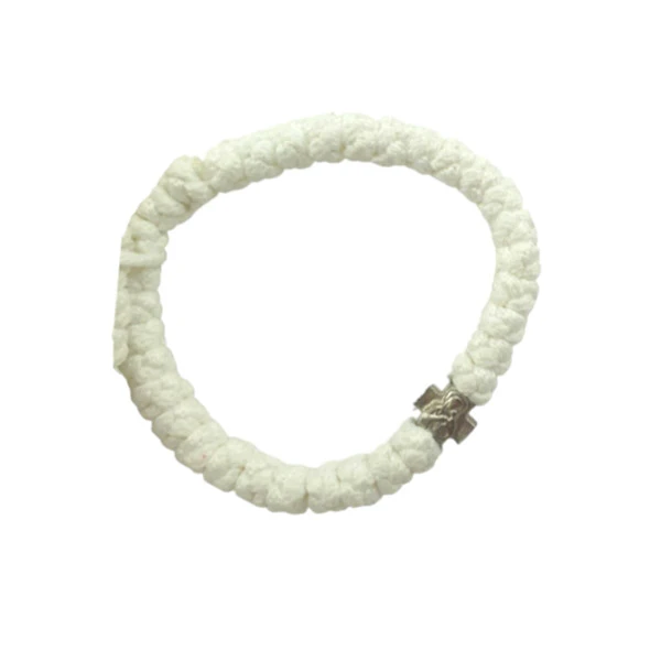 KNITTED ROSARY - WHITE-1