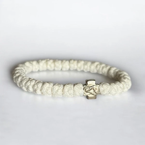 KNITTED ROSARY - WHITE-2
