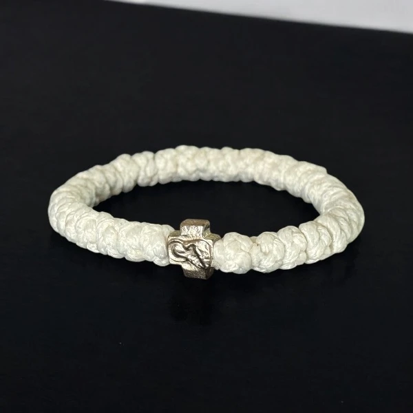 KNITTED ROSARY - WHITE-1