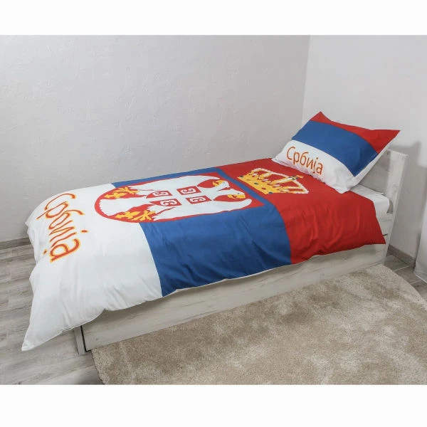BEDDING WHITH SERBIA COAT OF ARMS-3