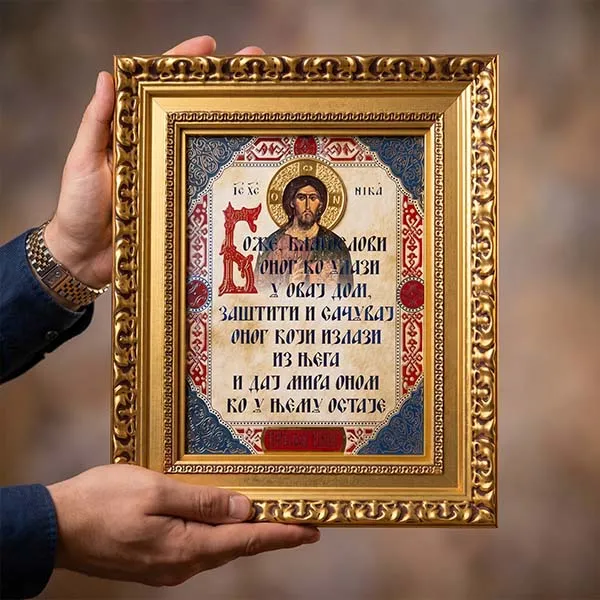 Uramljeni blagoslov za kucu i radni sto zastakljen-2