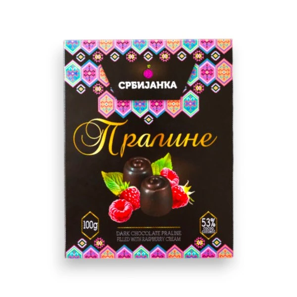 Praline od crne čokolade i maline spremne za luksuzno pakovanje poklon Srbija.-2