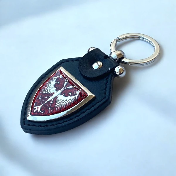 LEATHER PENDANT COAT OF ARMS OF NEMANJIC DYNASTY, BLACK-4