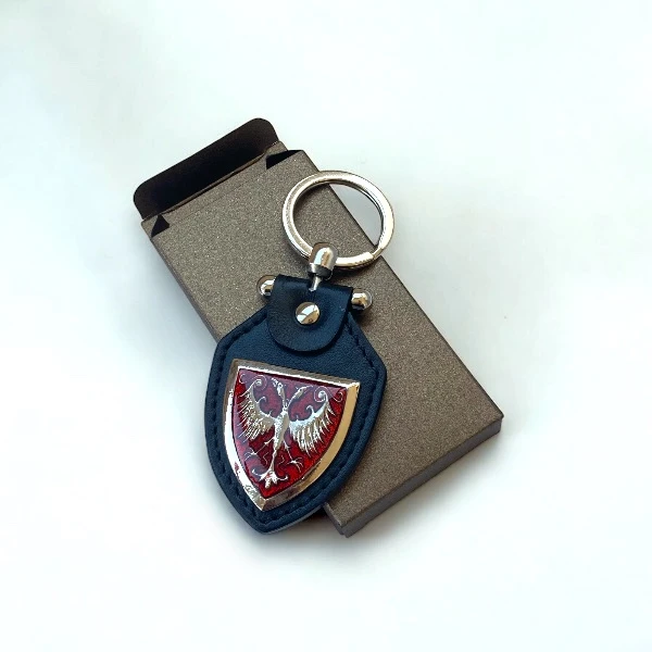 LEATHER PENDANT COAT OF ARMS OF NEMANJIC DYNASTY, BLACK-3