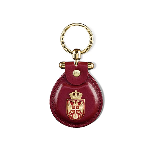 Serbian coat of arms leather pendant-1