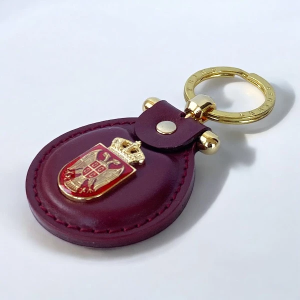 Serbian coat of arms leather pendant-2