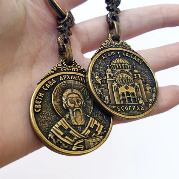 KEYCHAIN WITH BOTH-SIDED ENGRAVED ICON 1-2