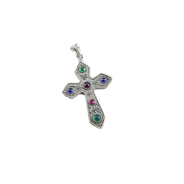 Pendant - Cross with zircons-4