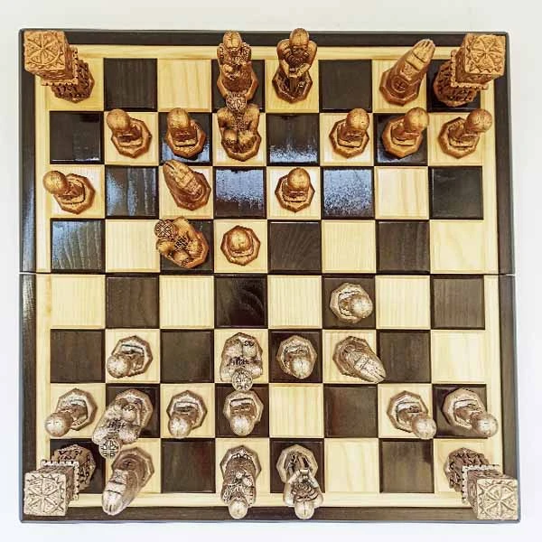 ROD CHESSBOARD - COMPLETE 32 FIGURES - ROD SERBIAN SLAVIC MYTHOLOGY CHESSBOARD-3