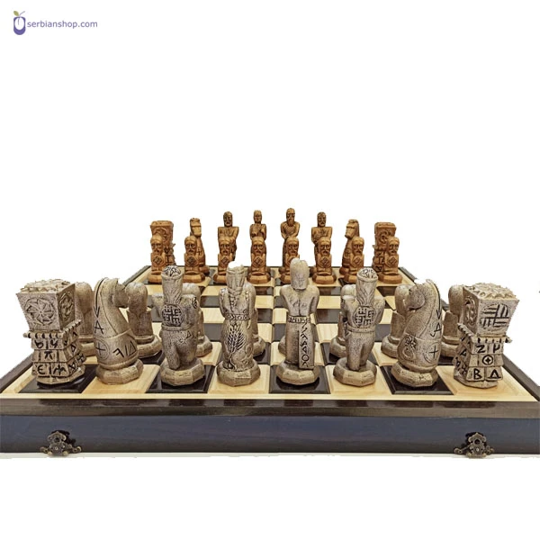 ROD CHESSBOARD - COMPLETE 32 FIGURES - ROD SERBIAN SLAVIC MYTHOLOGY CHESSBOARD-1