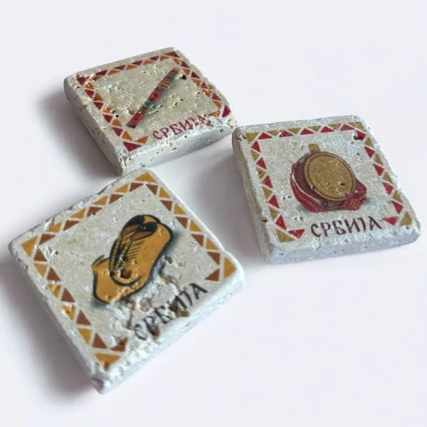 Set of 3 stone magnets - Ethno-1