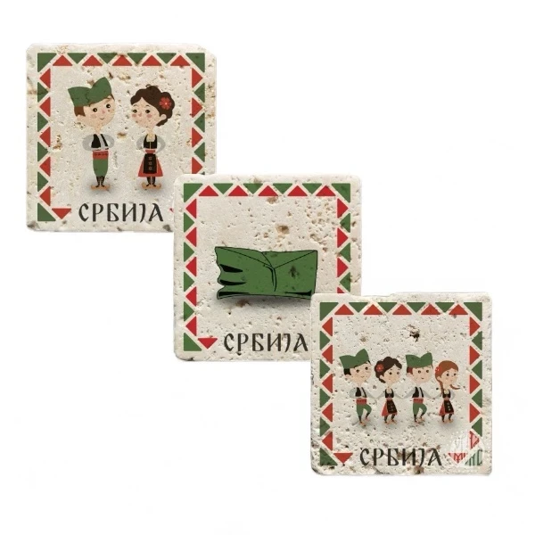 Set of 3 stone magnets - Shajkača-2