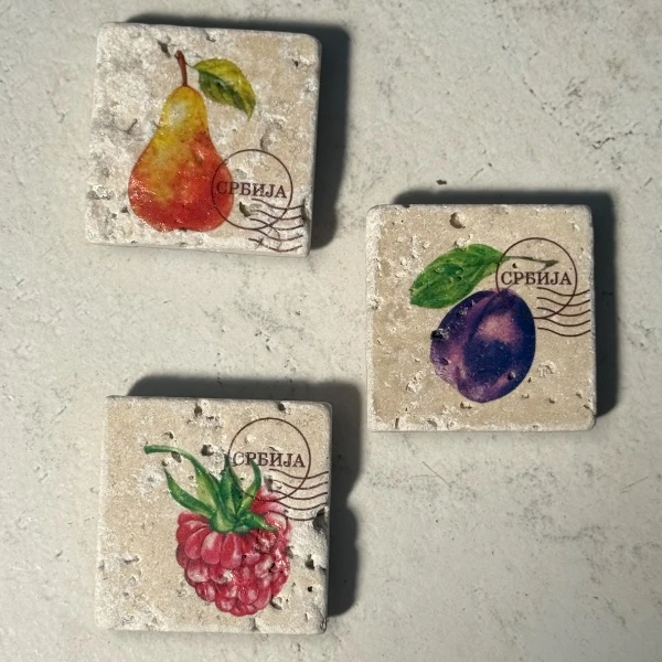 Set 3 kamenih magneta – Voće-2