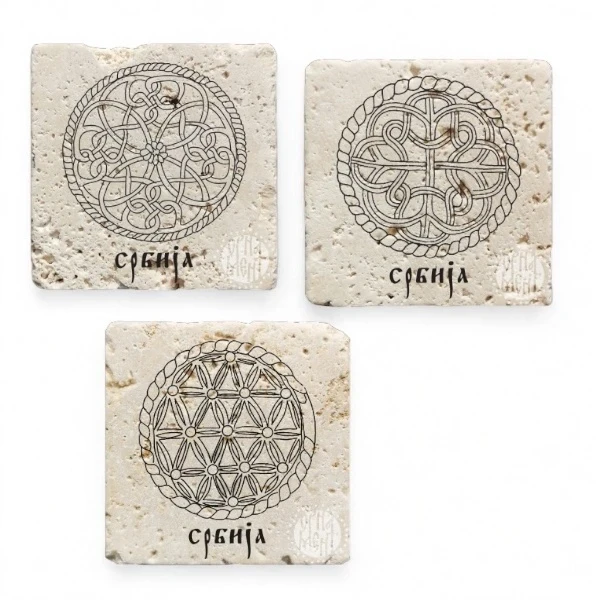  Set of 3 stone magnets - Slavic motifs-2