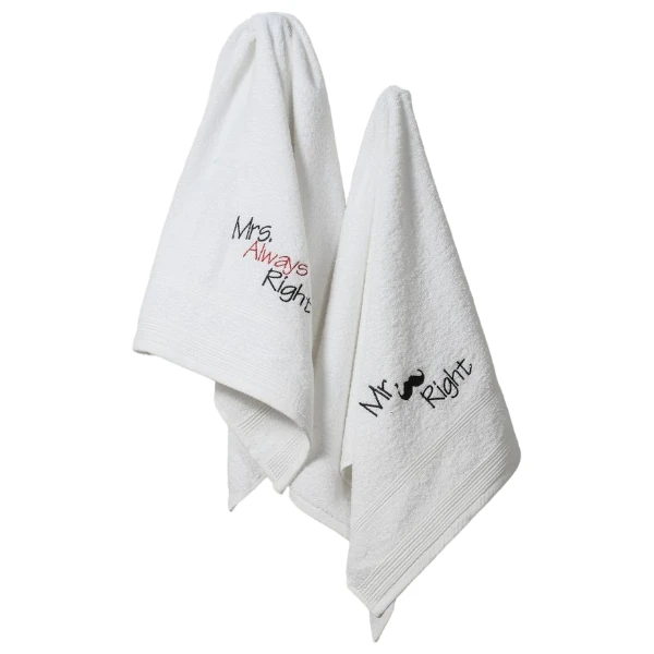 TOWELS SET MR.RIGHT AND MRS.ALWAYS RIGHT-1