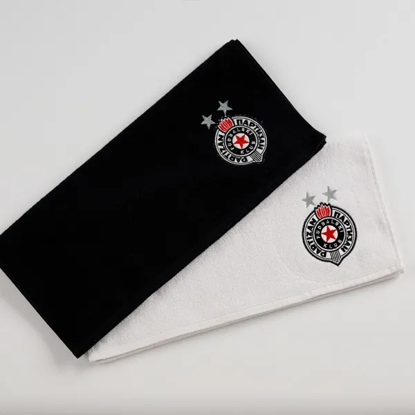 Partizan Belgrade Towel Set – 2x Terry Cotton Towels 50x90 cm | Embroidered Crest | Official Fan Gift-3