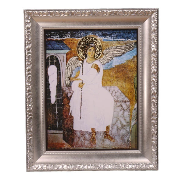 Slavska ikona Beli Andjeo 41x33 cm sa 24K pozlatom-1