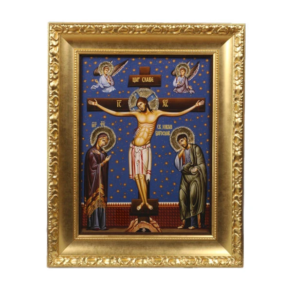Icon of the Crucifixion of Christ 41x33 cm with 24K gilding-4