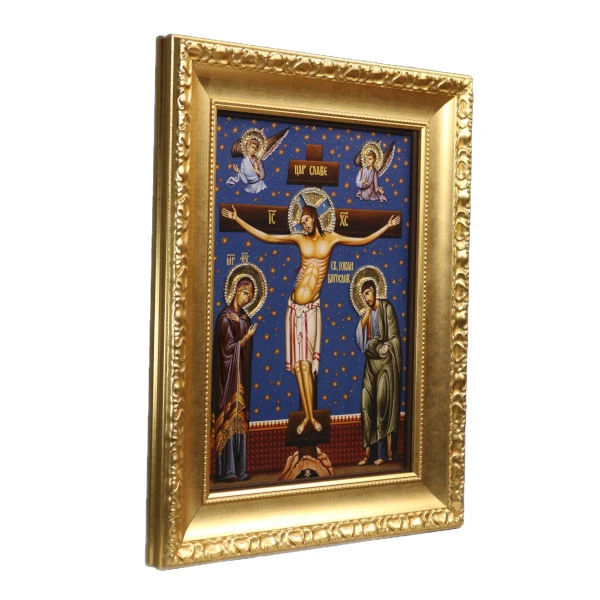 Icon of the Crucifixion of Christ 41x33 cm with 24K gilding-3