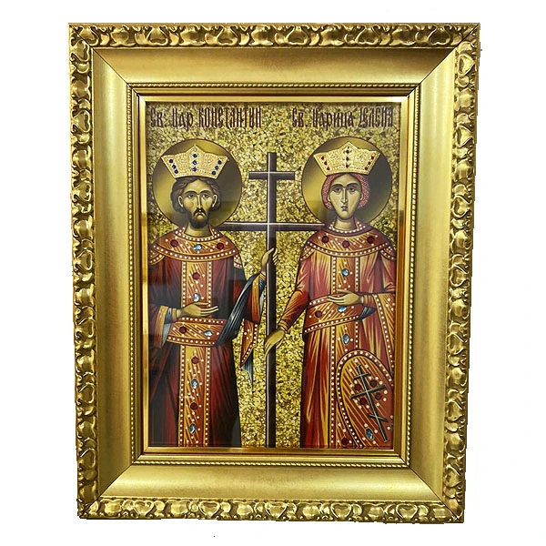 SLAVSKA IKONA SV. CAR KONSTANTIN I CARICA JELENA 41x33 cm | SERBIANSHOP.COM-1