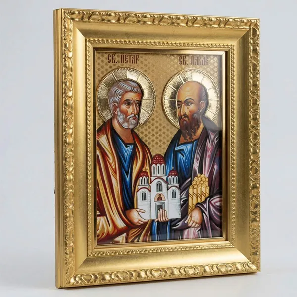 Sveti Petar i Pavle Petrovdan luksuzna ikona za krsnu slavu serbianshop - 41 x 33 cm-2
