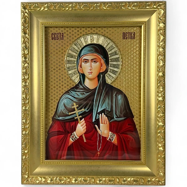 Prepodobna mati Paraskeva luksuzna ikona za krsnu slavu serbianshop - 41 x 33 cm-3